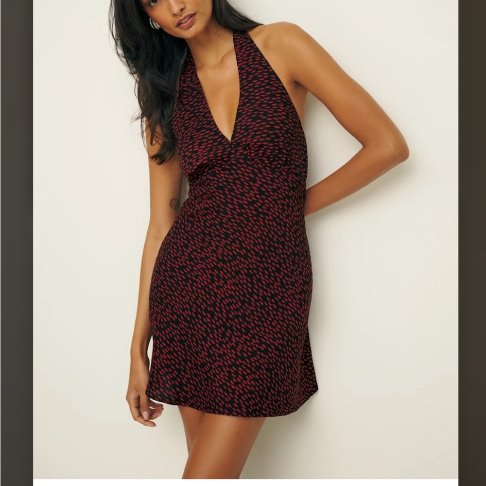 Stylish Black and Red Halter Dress